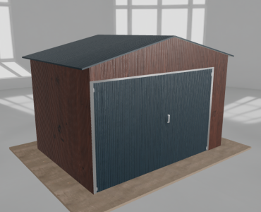 Domek narzędziowy 3.5x2.5m dwuspadowy Ciemny orzech
