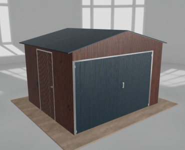 Domek narzędziowy 3.5x3m dwuspadowy Ciemny orzech