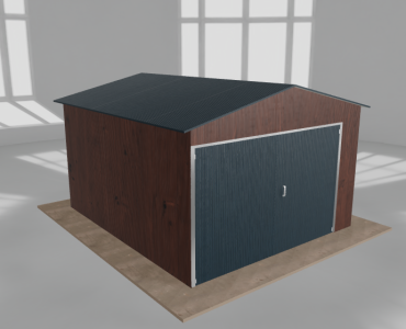 Domek narzędziowy 3.5x4m dwuspadowy Ciemny orzech