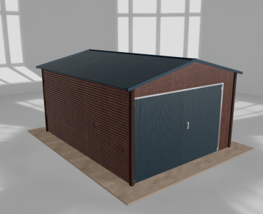 Domek narzędziowy 3.5x4.5m dwuspadowy Ciemny orzech