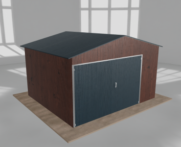 Domek narzędziowy 4x3.5m dwuspadowy Ciemny orzech