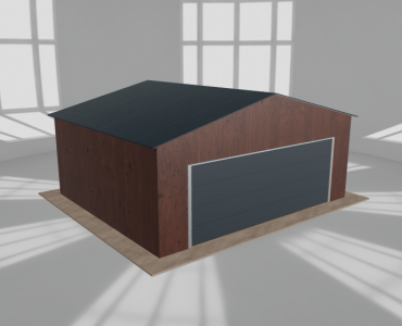 Garaż blaszany 6.5x5.5m jednostanowiskowy dwuspadowy Ciemny orzech