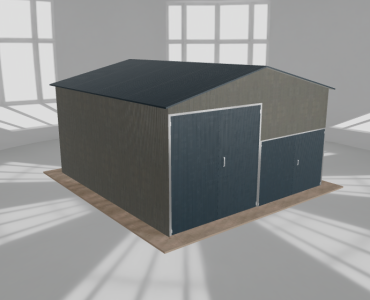 Hala blaszana 6x6.5m dwuspadowa Aluminium Wysoka