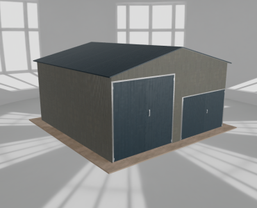 Hala blaszana 6.5x6.5m dwuspadowa Aluminium Wysoka