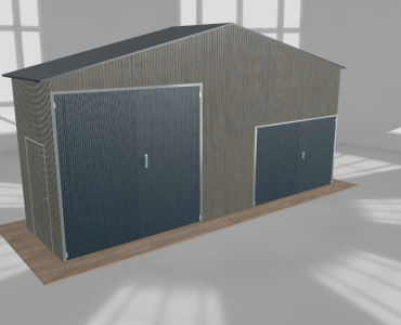 Hala blaszana 7.5x2m dwuspadowa Aluminium Wysoka