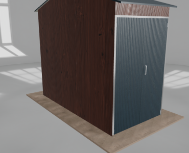 Hala stalowa 2x4m dwuspadowa Ciemny orzech Wysoka