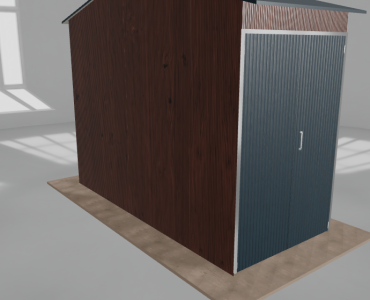 Hala stalowa 2x4.5m dwuspadowa Ciemny orzech Wysoka