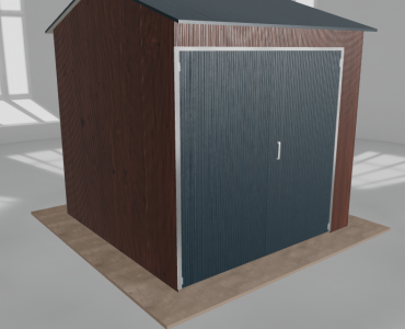 Hala stalowa 3.5x3.5m dwuspadowa Ciemny orzech Wysoka