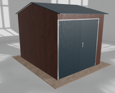 Hala stalowa 3.5x4.5m dwuspadowa Ciemny orzech Wysoka