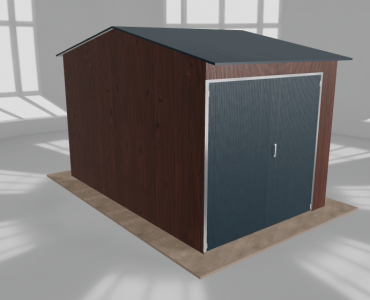 Hala stalowa 3.5x5.5m dwuspadowa Ciemny orzech Wysoka