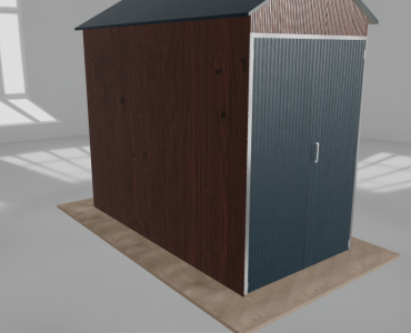 Hala blaszana 2x4m dwuspadowa Ciemny orzech Wysoka