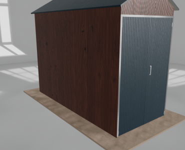 Hala blaszana 2x4.5m dwuspadowa Ciemny orzech Wysoka