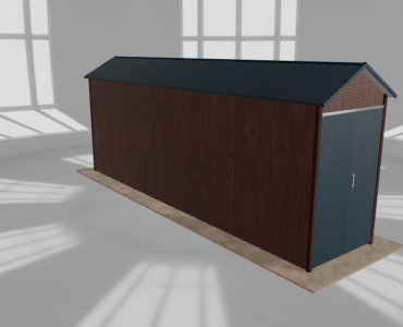 Hala blaszana 2x9m dwuspadowa Ciemny orzech Wysoka