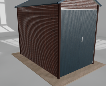 Hala blaszana 2.5x4m dwuspadowa Ciemny orzech Wysoka