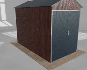 Hala blaszana 2.5x4.5m dwuspadowa Ciemny orzech Wysoka
