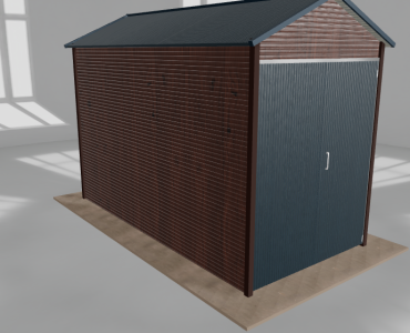Hala blaszana 2.5x5m dwuspadowa Ciemny orzech Wysoka