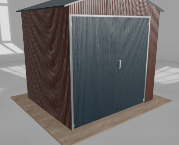 Hala blaszana 3.5x3m dwuspadowa Ciemny orzech Wysoka