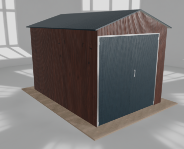 Hala blaszana 3.5x5m dwuspadowa Ciemny orzech Wysoka