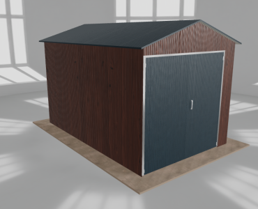 Hala blaszana 3.5x5.5m dwuspadowa Ciemny orzech Wysoka