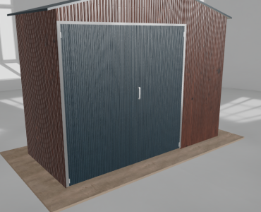 Hala blaszana 4.5x2m dwuspadowa Ciemny orzech Wysoka
