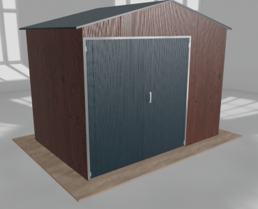 Hala blaszana 4.5x3m dwuspadowa Ciemny orzech Wysoka