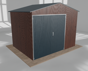 Hala blaszana 4.5x3.5m dwuspadowa Ciemny orzech Wysoka