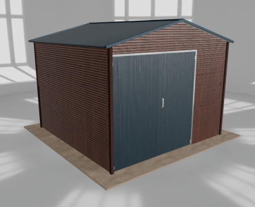 Hala blaszana 4.5x4.5m dwuspadowa Ciemny orzech Wysoka