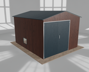 Hala blaszana 4.5x5.5m dwuspadowa Ciemny orzech Wysoka
