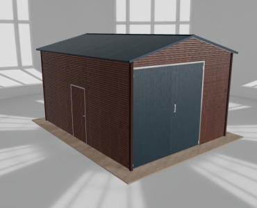 Hala blaszana 4.5x6m dwuspadowa Ciemny orzech Wysoka