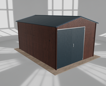 Hala blaszana 4.5x6.5m dwuspadowa Ciemny orzech Wysoka