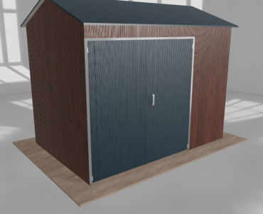 Hala stalowa 4.5x3m dwuspadowa Ciemny orzech Wysoka