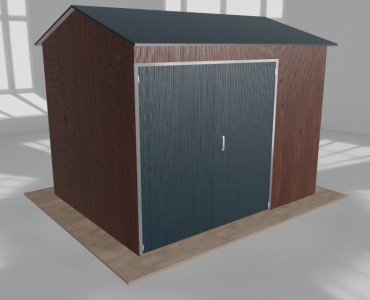Hala stalowa 4.5x3.5m dwuspadowa Ciemny orzech Wysoka