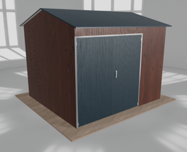 Hala stalowa 4.5x4m dwuspadowa Ciemny orzech Wysoka