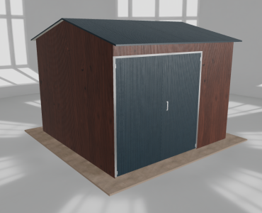 Hala stalowa 4.5x4.5m dwuspadowa Ciemny orzech Wysoka