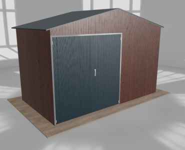 Hala blaszana 5.5x3m dwuspadowa Ciemny orzech Wysoka