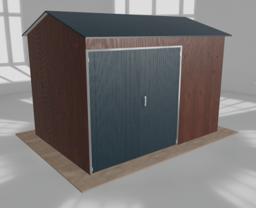 Hala stalowa 5x3.5m dwuspadowa Ciemny orzech Wysoka