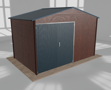 Hala blaszana 5.5x3.5m dwuspadowa Ciemny orzech Wysoka