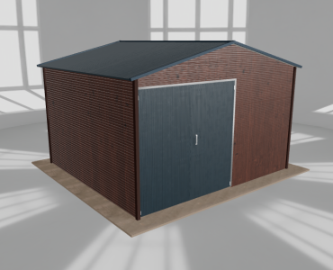 Hala blaszana 5.5x5m dwuspadowa Ciemny orzech Wysoka