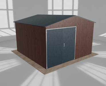 Hala blaszana 5.5x5.5m dwuspadowa Ciemny orzech Wysoka