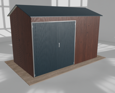 Hala stalowa 5.5x3m dwuspadowa Ciemny orzech Wysoka