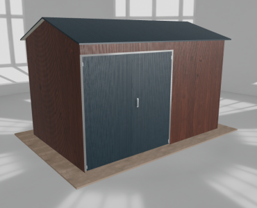 Hala stalowa 5.5x3.5m dwuspadowa Ciemny orzech Wysoka