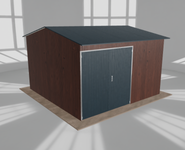 Hala stalowa 5.5x5.5m dwuspadowa Ciemny orzech Wysoka