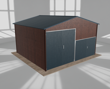 Hala blaszana 6x5.5m dwuspadowa Ciemny orzech Wysoka