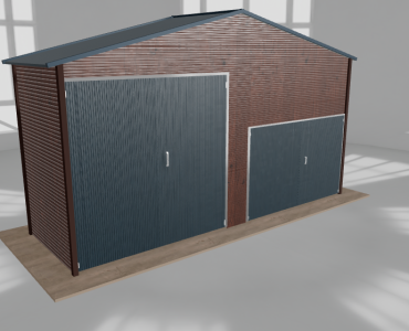Hala blaszana 6.5x2m dwuspadowa Ciemny orzech Wysoka