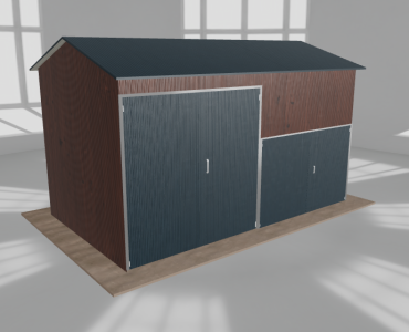 Hala stalowa 6x3.5m dwuspadowa Ciemny orzech Wysoka