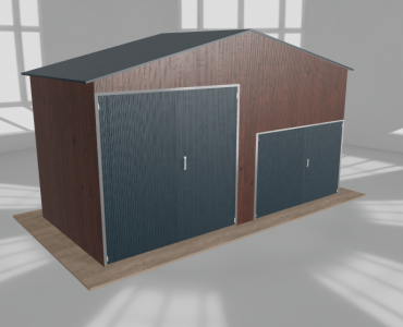 Hala blaszana 6.5x3m dwuspadowa Ciemny orzech Wysoka