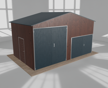Hala blaszana 6.5x4m dwuspadowa Ciemny orzech Wysoka