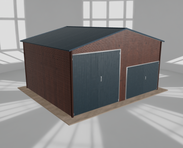 Hala blaszana 6.5x5.5m dwuspadowa Ciemny orzech Wysoka