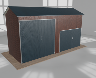 Hala stalowa 6.5x2.5m dwuspadowa Ciemny orzech Wysoka