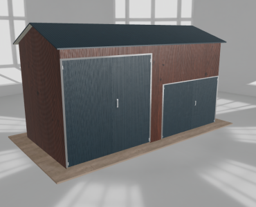 Hala stalowa 6.5x3m dwuspadowa Ciemny orzech Wysoka